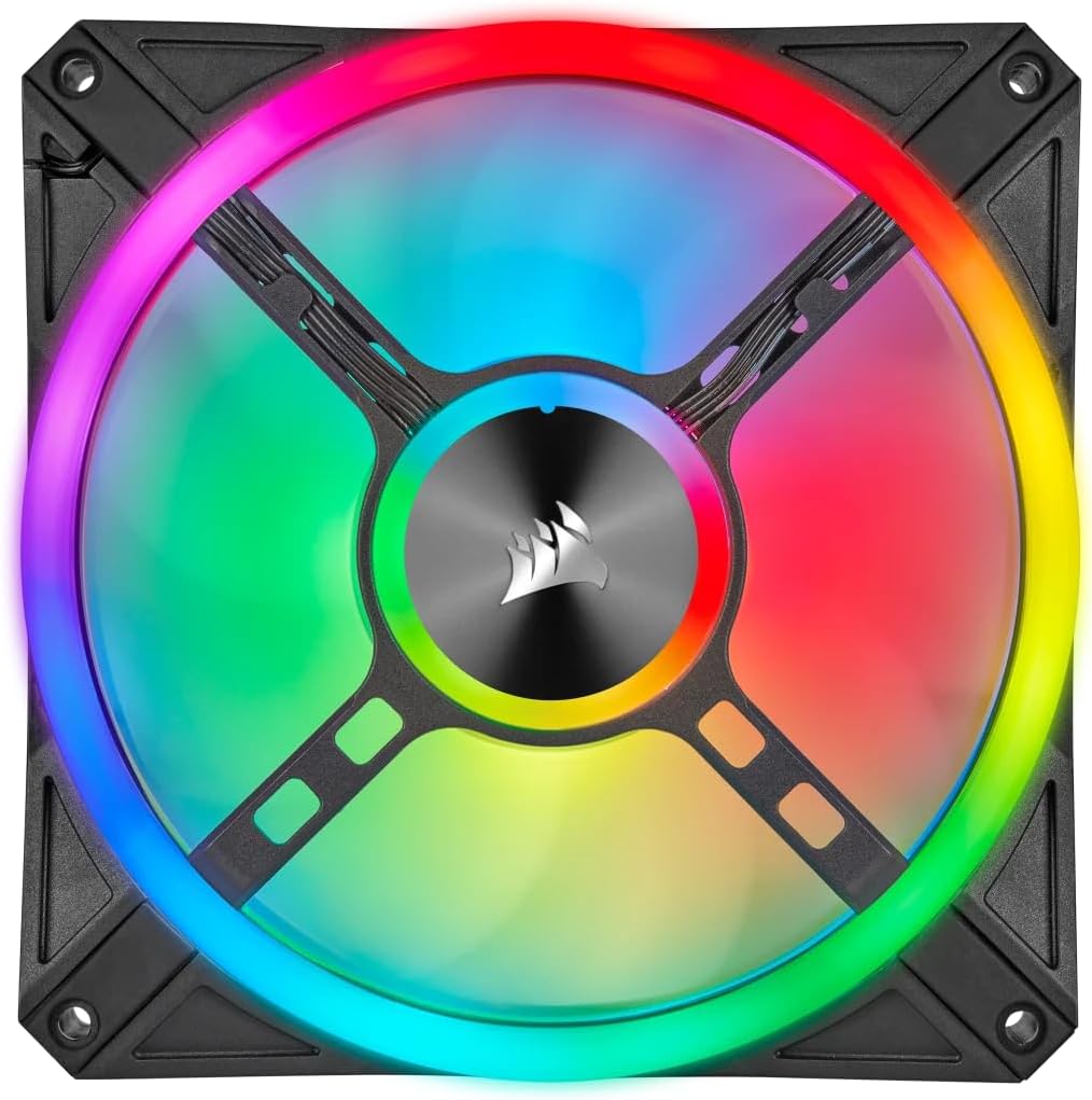 Corsair QL Series QL140 RGB 140mm LED Fan, Single Pack, Black (CO-9050099-WW)